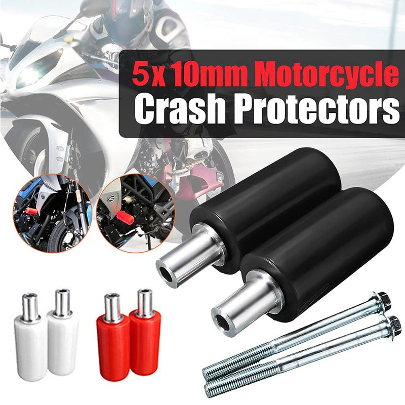 1 Pair Frame Sliders for Motorcycle Practical Anti Crash Protector(Black)