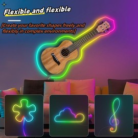 LED Silicone Neon Rope Lights - 24V 9.8FT RGB LED Light Strip Neon APP Control,Led Strip Light with Remote, Dimmable Custom Cuttable,IP67 Waterproof Led Light for Bedroom DIY Neon Sign Indoor&Out