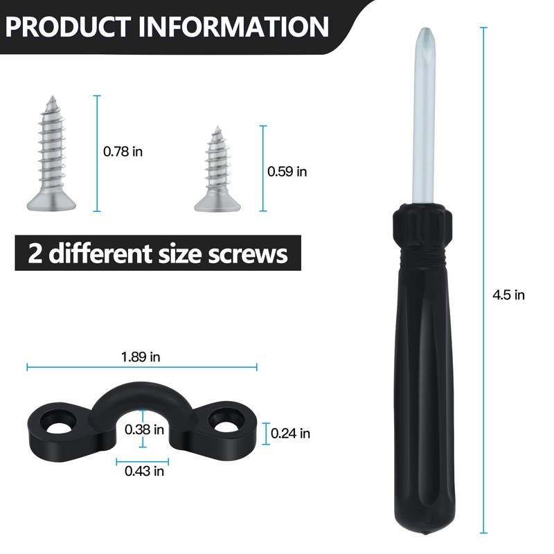Kayak Pad Eye Deck Loops Tie Down with Screws for
