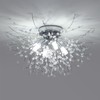 HMVPL Chrome Crystal 4-Light Mini Firework Ceiling Light Fixture, Modern
