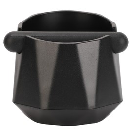 Coffee Knock Box ABS Black Non Slip Multifunctional Coffee Grind Dump Bin with Bar for Kitchen Office Coffee Bar Jewel Shape