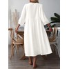 Celmia Cotton Dress for Women Summer Boho Puff Sleeve Linen