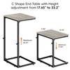 Vagusicc C Shaped End Table for Couch, 33.2'' Extra Tall