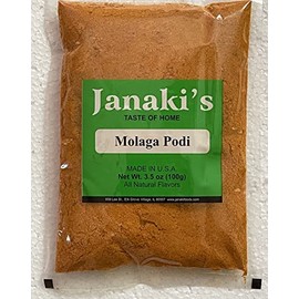 Janaki's Molaga Podi (Idli Powder) - Taste of Home - 3.5oz., 100g. (Pack of 2)