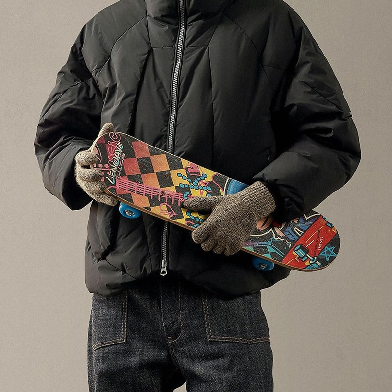 Guantes de punto de lana cálida para dedos completos, unisex,