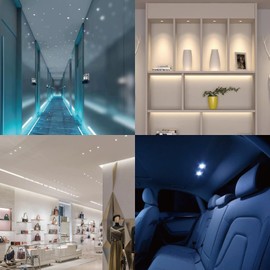 HHTUN 902 Led Mini Downlight DC12V 1W,Suitable for bookcases,cabinets,and Various Display cabinets as Decorative Lights,Embedded Installation,Soft Lighting,with Power Supply (3000K,Silver,9Pack)