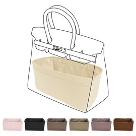 DGAZ Bag-in-Back Inner Bag, Premium Silk, Satin, For Tote Bags, Birkin Birkin 25/30/35 Bags (Cle, BK35-Bag-in-Bag)