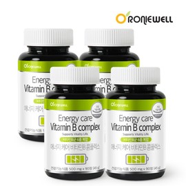 Ronnywell (현대Hmall)로니웰에너지케어 비타민B 콤플렉스 90정 x 4개 (총 12개월분) (Hyundai Hmall) Roniwell Energy Care Vitamin B Complex 90 Tablets x 4 Packs (Total 12-Month Supply)