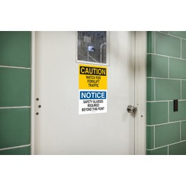 Brady 22626 Plastic Eye Protection Sign, 7" X 10", Legend "Safety Glasses Required Beyond This Point"