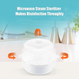 Microwave Bottle Sterilizer Steam Sterilizer Fits 6 Baby Bottles for Baby Bottles Pacifiers Cups Disinfect in 2-6 Minutes