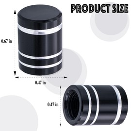 MEAJOO 5PCS Car Tire Valve Stem Caps, Aluminum Tire Valve Cap Set, Corrosion Resistant, with Rubber O-Ring, Universal for Cars, SUVs, Bike, Bicycles,Trucks and Motorcycles (Black)