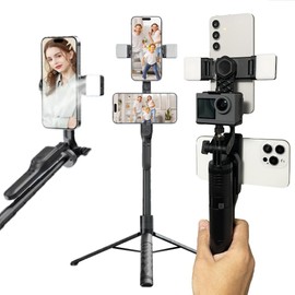 Selfie Pro Max New All-in-One Selfie Stick, Up to 3 Simultaneous Shooting Devices, Tripod, Live Streaming, SNS Streaming, Short, Long, Video, Location, Travel, Sports, Climbing, Events, Professional