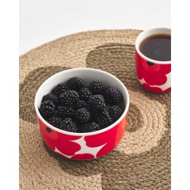 Marimekko Unikko 63433 001 Bowl, White x Red, 4.9 inches (12.5 cm), 16.9 fl oz (500 ml), 63433 001