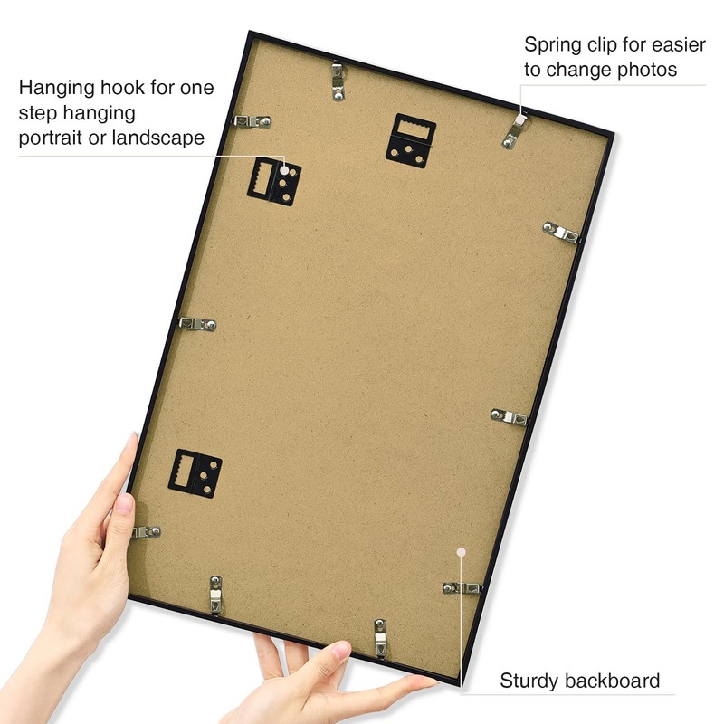 Vittanly 11x17 Poster Frame, Display Picture 8x12 with Mat or