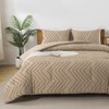 Andency Taupe Comforter Set King Size, Boho Soft Warm Tufted