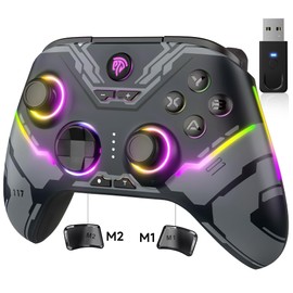 EasySMX X15 PC Controller - Enhanced Wireless Bluetooth Controller with Hall Joysticks/Hall Triggers/RGB Lighting - No Stick Drift, No Dead Zone - Work for Windows PC, Android, Steam and Switch