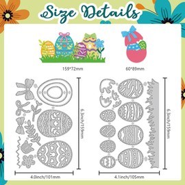 DELORIGIN Easter Eggs Cutting Dies Card Making Die Stencil Metal Easter Eggs Theme Die Cuts Scrapbooking Embossing Template Dies for Greeting Cards Craft Paper Album Invitation Festive Decor