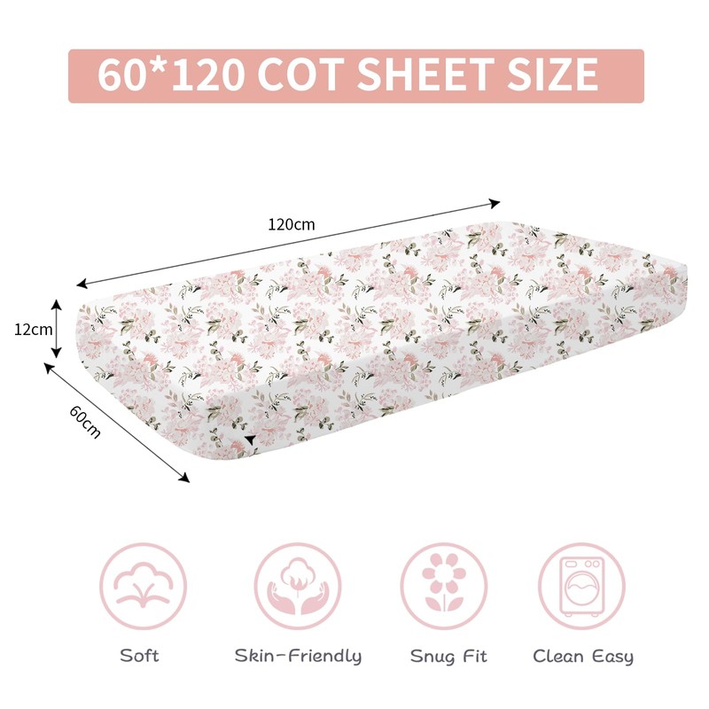 Bimocosy 3 Pack Cot Sheets,100% Microfiber- Breathable, 120 x 60cm