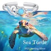 Lmoneta Sea Turtle Opal Open Ring Sterling Silver Hawaiian Beach