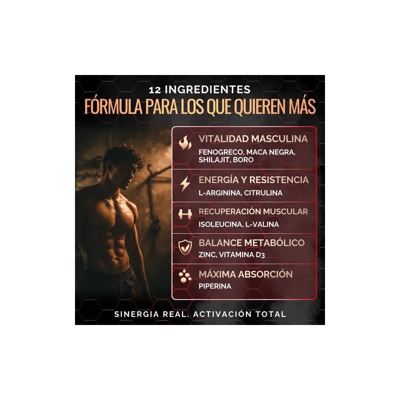Vitaminas Hombre Precursor Testosterona 180 Caps Testo Alfa