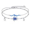 URONE Sea Turtle Anklet Bracelet 925 Sterling Silver Wave Starfish