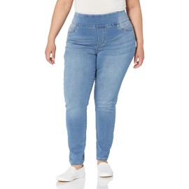 Seven7 Women's Plus Size Tummy YONER Pull ON Skinny Jean, Lunar WASH, 18W