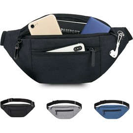 CXJYSD Riñonera de casual para hombres y mujeres,correa de hombro ajustable multifuncional,bolso cruzado con 4 bolsillos con cremallera, adecuado para hacer ejercicio,correr (negro-04)