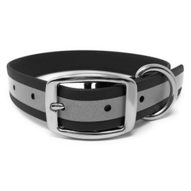 Regal Dog Products Heavy Duty Black Reflective Dog Collar for Large Dogs – Adjustable and with Durable Metal Buckle and D Ring, Anti-Odor, Chew Resistant, Waterproof Dog Collar