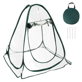 Pop Up Greenhouse Cover with Ground Stakes and Carry Bag Portable Mini Greenhouse Foldable Pop Up Waterproof Small for Frost Protection