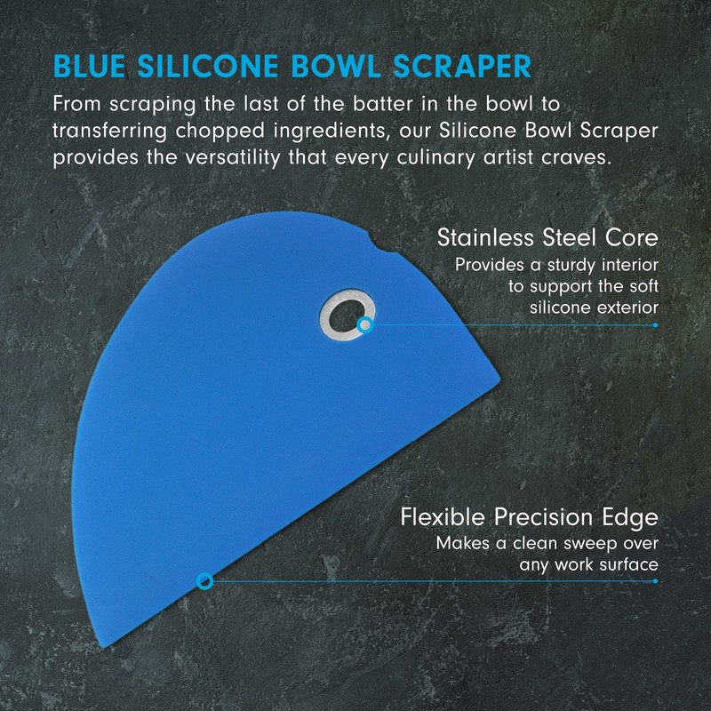 Messermeister Silicone Bowl Scraper, Blue
