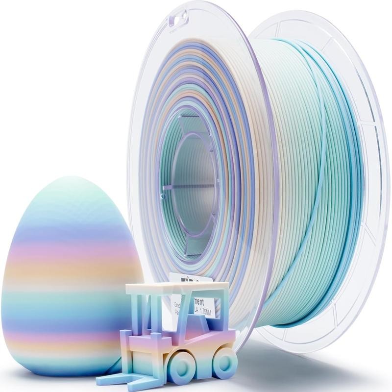 Ziro Rainbow/Gradient Matte PLA 3D Printer Filament 1.75mm:_(Matte) Gray Layer