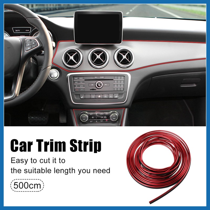 A ABSOPRO 5m Red Chrome Car Interior Exterior Decoration Trim