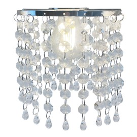 Crystal Lamp Shade, Light Shade Crystal Chandelier for Dining Room, Modern Pendant Lampshades Beaded Chandelier Diameter 6", Clear