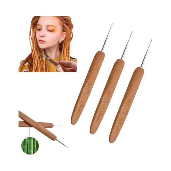 danybella moda y belleza 3 Pzas Agujas Ganchos Para Rastas