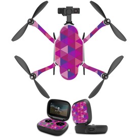 MightySkins Skin Compatible with GoPro Karma Drone Headphones wrap Cover Sticker Skins Pink Kaleidoscope