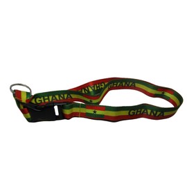AES 32" ST. Ghana Country Flag Lanyard with Detachable Key Ring
