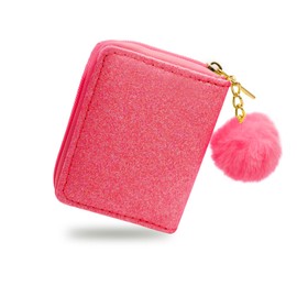 Energather Womens Purse, PU Leather Wallet Small Purses for Women, Cute Women Wallets Ladies Purses with Fur Ball for Shopping, Dating, Travelling, Working (Rose)