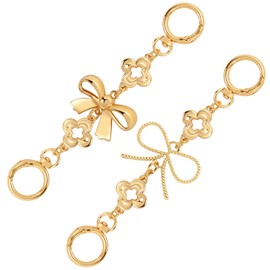 Bag Extender Chains,BENOSPACE 2Pcs Purse Strap Extenders Metal Bow Bag Extender Chains Purse Strap Extension Replacement for Women Chain Purse Strap for Bag Making Handbags Supplie Purse Accessories