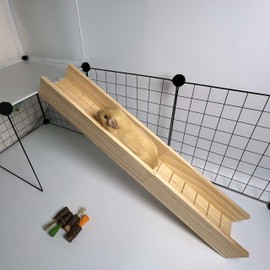 Guinea Pig Cage Bridge, Small Animal Wooden Ladder Ramp, Guinea Pig Cage Accessories Second Floor Link Bridge for Guinea Pigs, Ferrets, Hamsters (50CM/19.6IN)