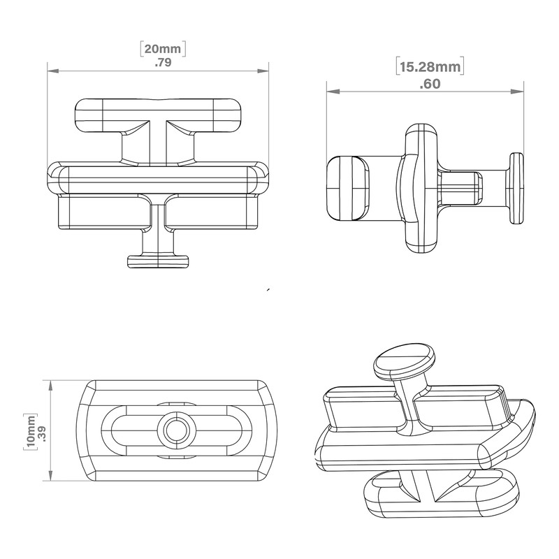 On-Q AC1051-KH-20 Keyhole Post Clips (20 Pack), Red