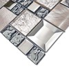 Hominter Metal & Glass Mosaic Tile – Silver & Rose