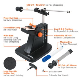 SHARPAL 201H Diamond Scissor & Garden Tool Sharpener – Adjustable 22°-84° Angle, 325/600 Grit Plates | Sharpening for Kitchen, Hair Cutting, Sewing Scissors, Lawn Mower Blades, Pruners & Hedge Shears