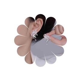 Xmsrn Vintage Crystal Pearl Stud Earrings Rhinestone Star Earrings Boho Pearl Crystal Earrings Crystal Cluster Earrings For Women, Zinc, No Gemstone