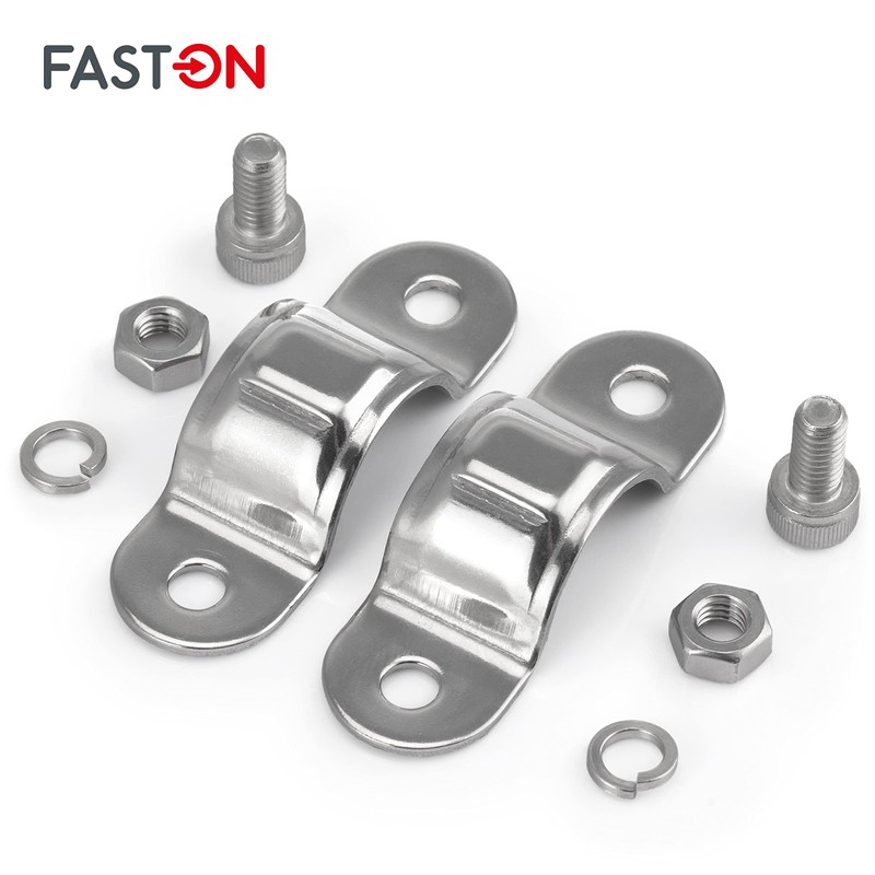 FASTON® Double clamp, single 25 mm stainless steel A2 V2A