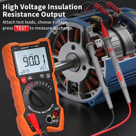 ZOYI ZT-1000R 2-en-1 Megohmímetro 1000V con DAR y Multímetro Digital, Resistencia de Aislamiento hasta 20GΩ, 19999 Recuentos, Diodos AC/DC Ohm, TRMS, Rango Automático, Pantalla LCD Retroiluminada