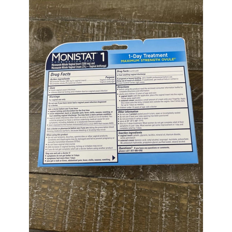 Monistat 1 Combination Pack 1 Day Treatment