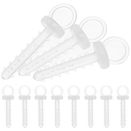 Operitacx 100pcs Christmas Foam Ball Hanger Caps, Transparent Christmas Decorative Ball Joint Kit, Hanging Ropes Fasteners for Christmas Tree Decorations