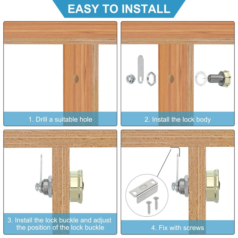 PATIKIL 組み合わせカムロック 亜鉛合金 キーレス 3桁パスワード ファイルキャビネットロック 1-3/16" シリンダー クロム仕上げ セキュリティロック