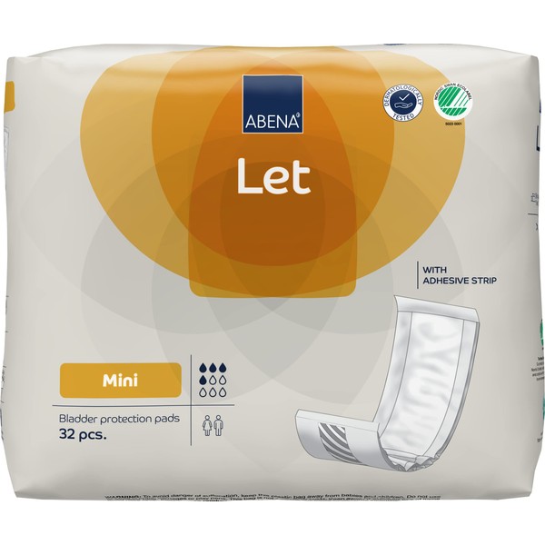 ABENA Let Mini Incontinence Pads for Men and Women | Pack of 32 | These absorbent pads can be used as pads for heavy bleeding, but are mainly used as pads