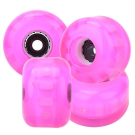 54mm 82A Skateboard Wheels 4Pcs Pink Flashing Trick Wheels with Magnetic Rings for Enhanced Skating Performance